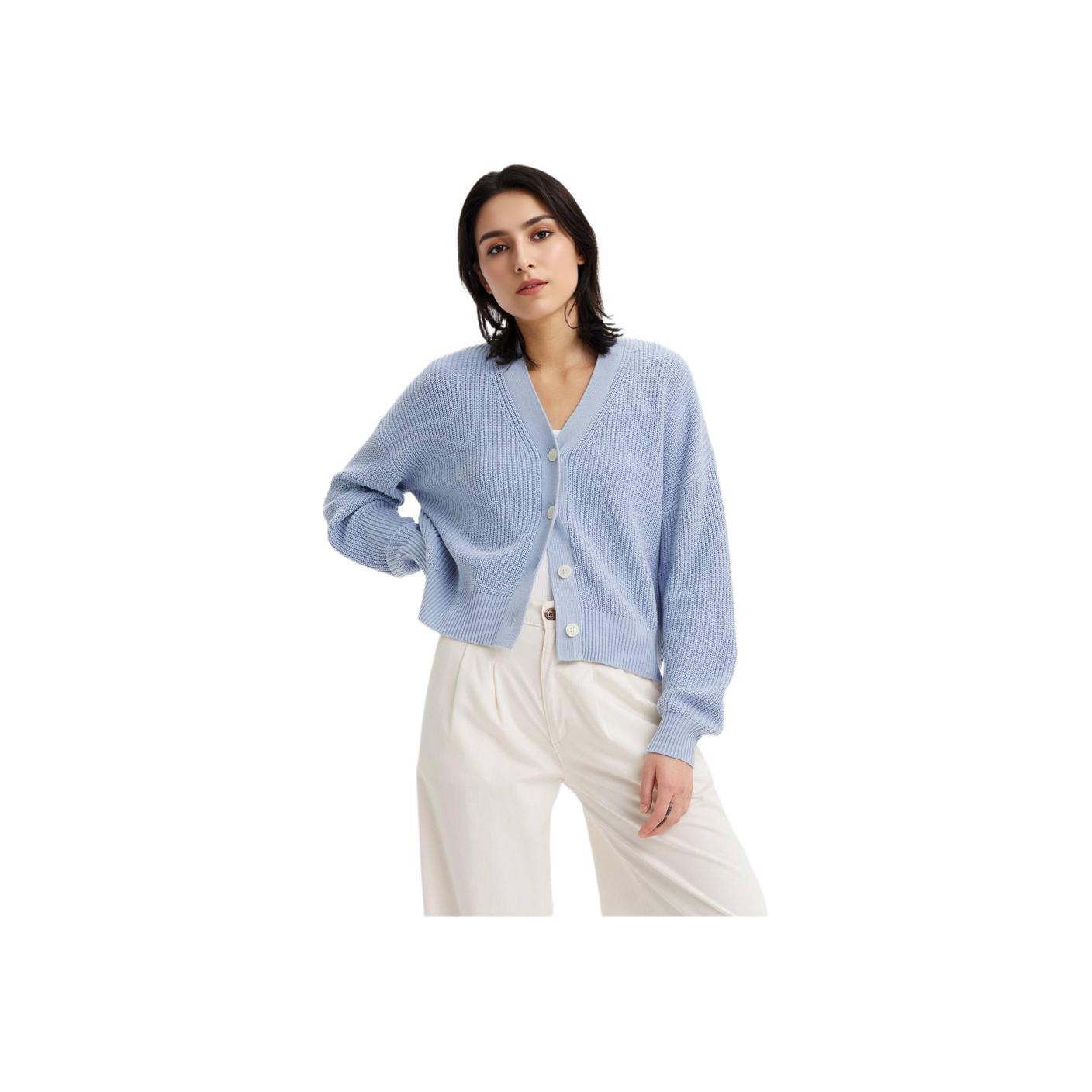 

Levis Однотонный Универсальный Трикотажный Топ с V-образным вырезом и длинным рукавом Женские топы Синий A7104-0005 XS