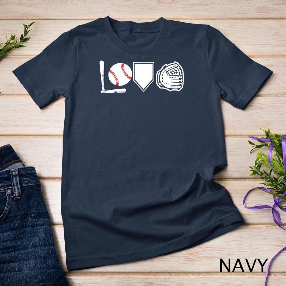 I Love Baseball T-Shirt Baseball Heart Unisex T-shirt 7 S