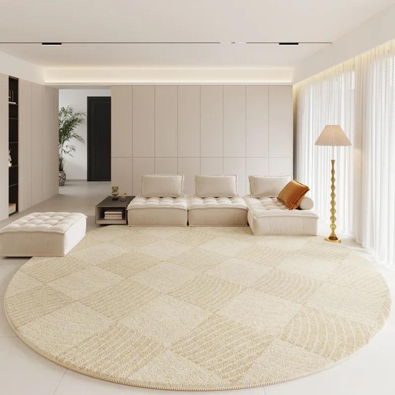 

Fluffy Soft Modern Rugs for Bedroom Thick Round Floor Mat Cream Living Room Anti-slip Carpet Home Decor 80x80CM