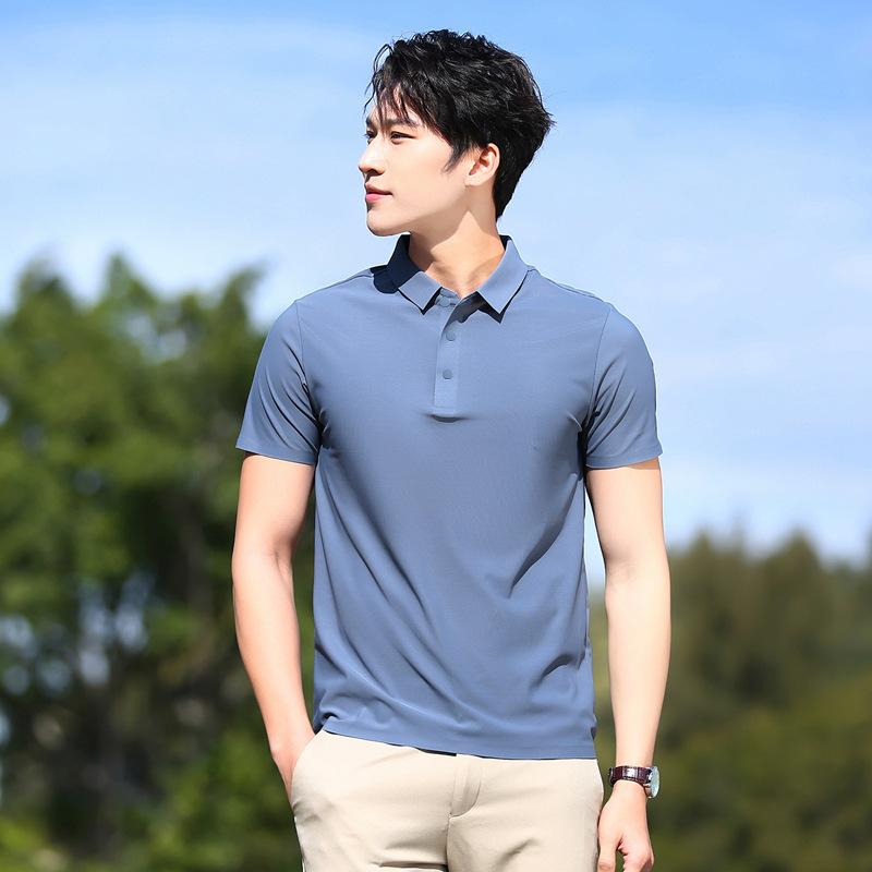 Plus Size 8XL Ice Silk Polo Shirt Short Sleeved Summer Outdoor Ice T-shirt Business Shirt Lapel T-shirt