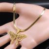 Moth Pendant Necklace Witchcraft Moon Phase Choker for Women Stainless Steel Gold Color Clavicle Chain Necklaces Jewelry N8025