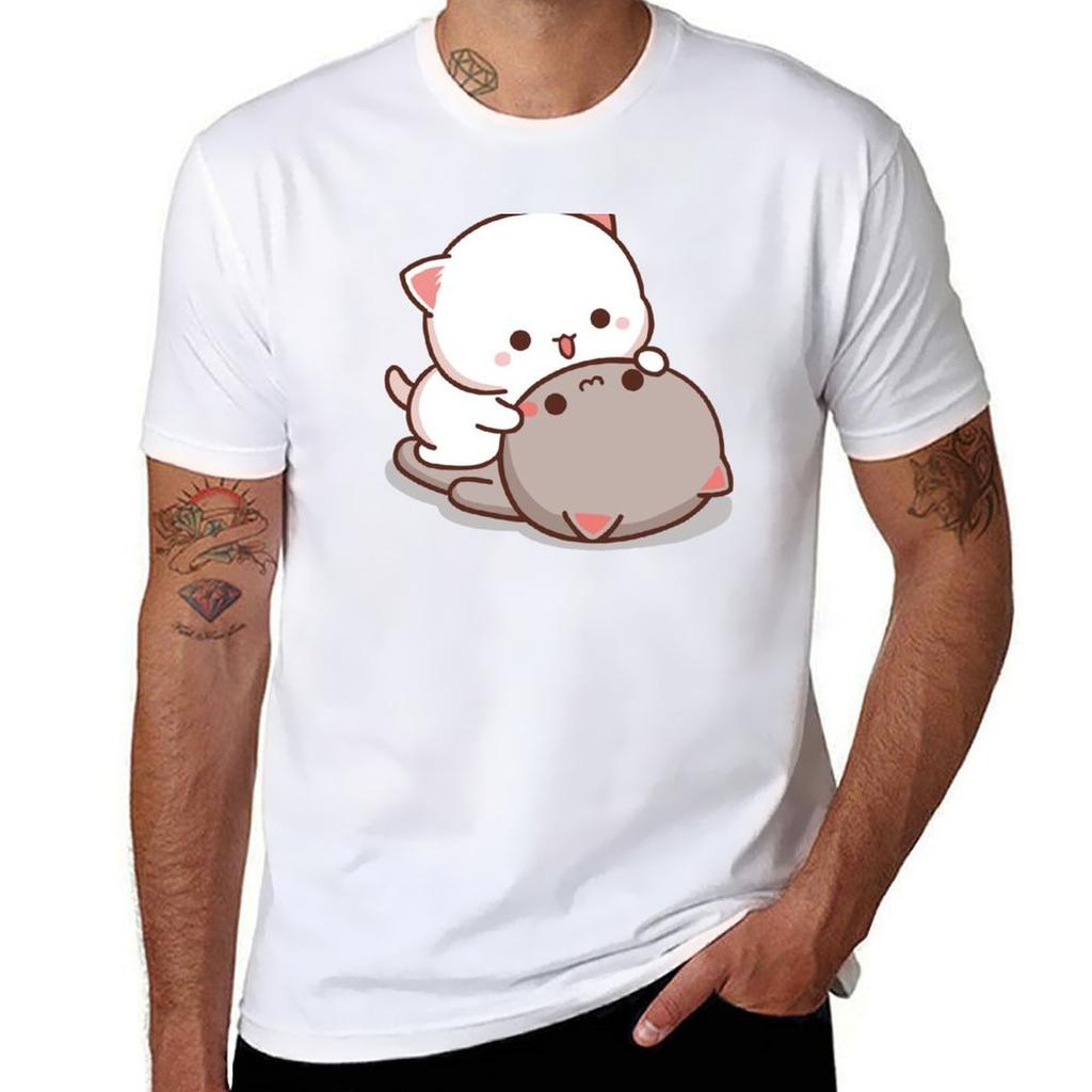Mochi Peach Goma Cat Love Rounisexce Tshirt Tees Cheap Stuff Anime Stuff Oversizeds Unisexs Graphic Tshirts Hip Hop