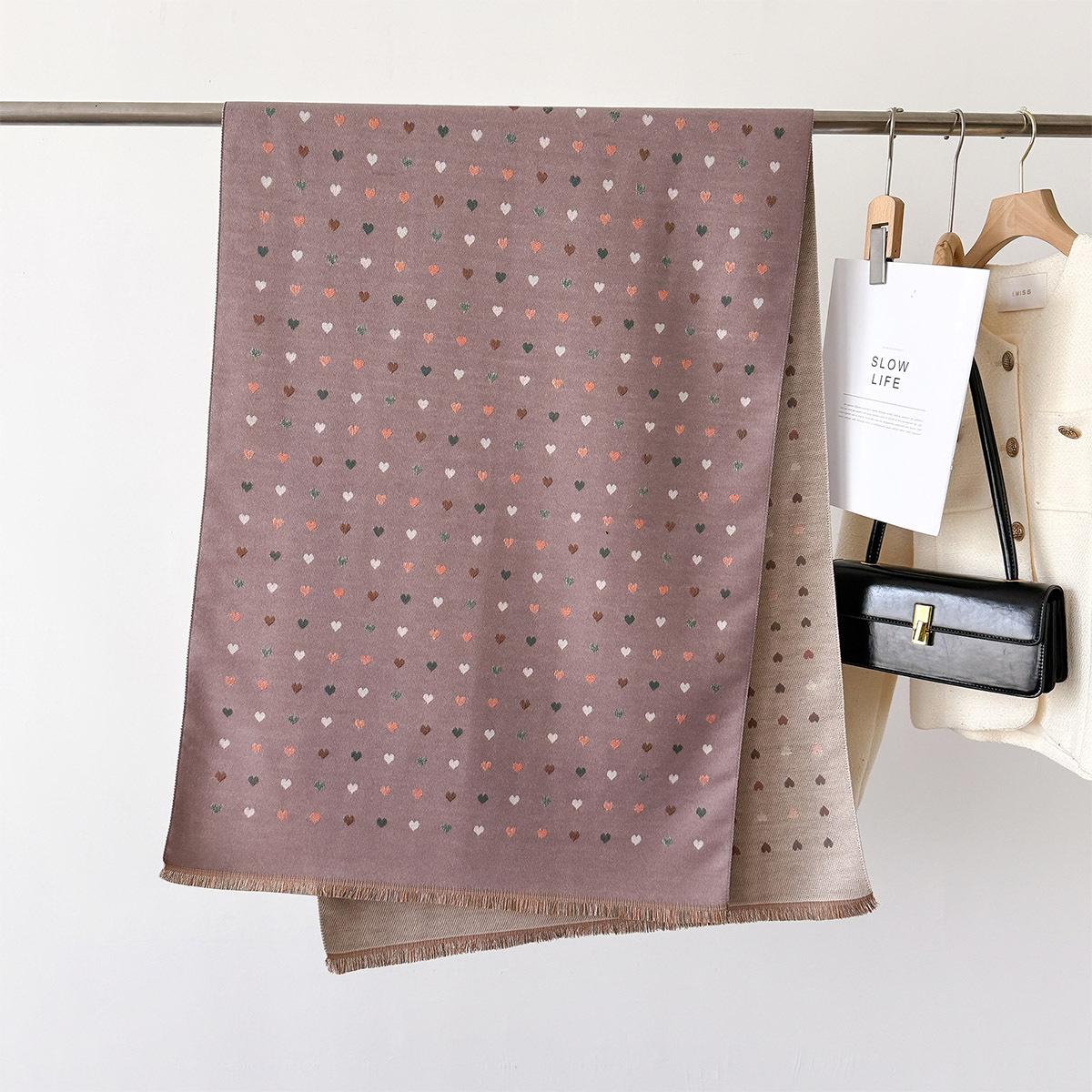 

1 Новый Роскошный Зимний Кашемировый Шарф Женский Любовный Принт Дизайн Теплый Пашминовый Плед Шарфы Женская Шаль Накидка Подарок Шейный Платок 66x186cm