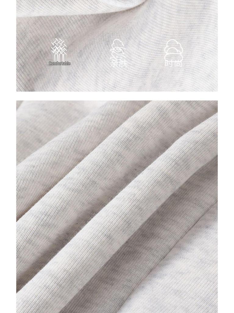 Women's Gray Fleece-Lined Sweatpants, 2025 Early Autumn Style, Straight-Leg, Petite, Wide-Leg Activewear.