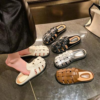 Soft Sole Half Slippers Women's New Vintage Hollow Platform Sandals