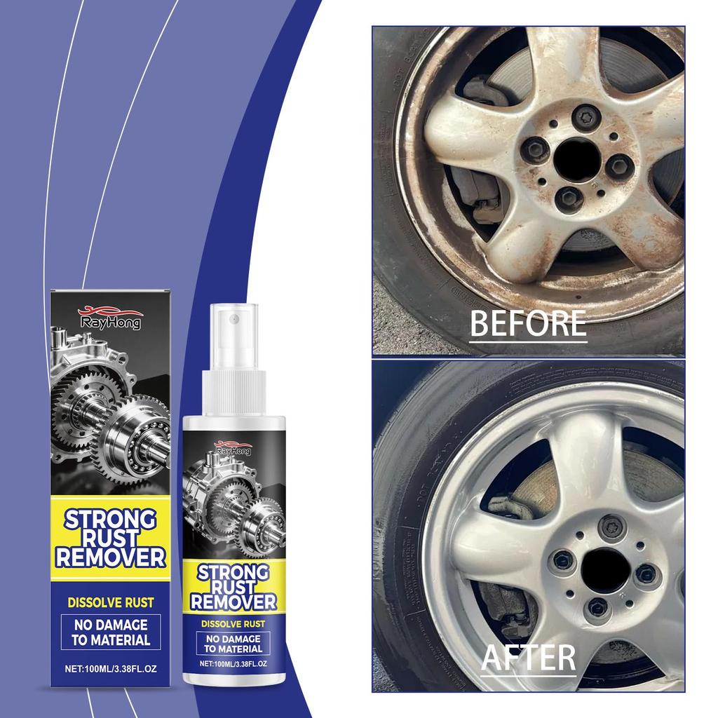 RAYHONG Rust Remover 100ml, Automotive and Household Metal Rust Remover and Cleaner, Stain Removal, Refurbishment,Polishing, Car Maintenance