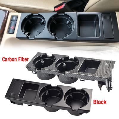 Carbon Fiber/Black Car Center Console Water Cup Holder Beverage Bottle Holder Coin Tray For Bmw 3 Series E46 318I 320I