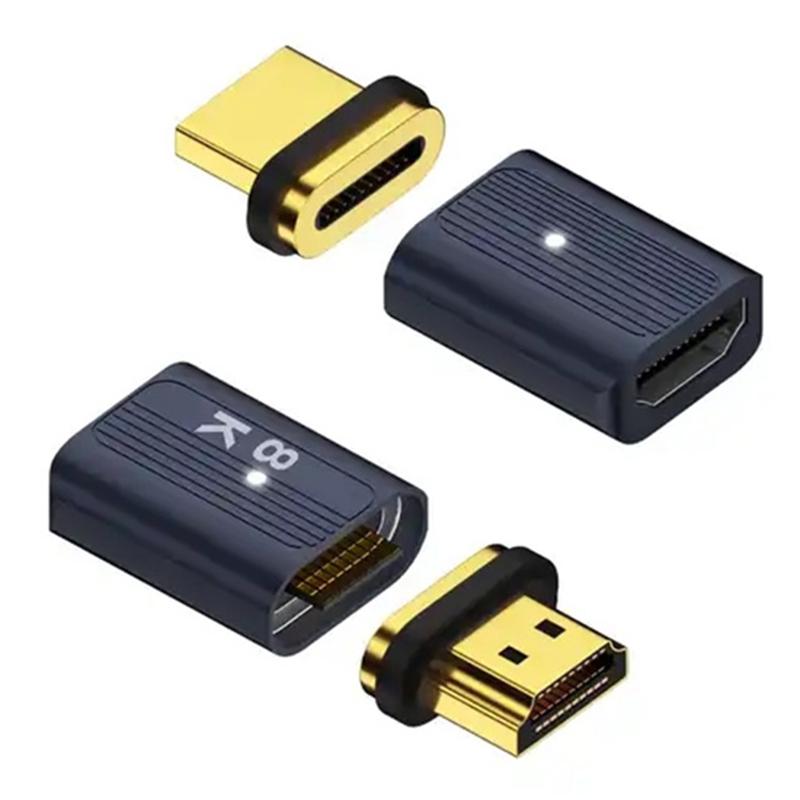 

Magnetic HDMI 2.1 Female to Male Adapter 48Gbps Video Converter for HDTV Monitor Blue