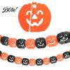 Decorative Holiday Cloth 5 Pcs 10FT Halloween Banner, Spooky Spider Bat Skull Ghost Festive Celebration Banner Pumpkin Hanging Bunting Garland
