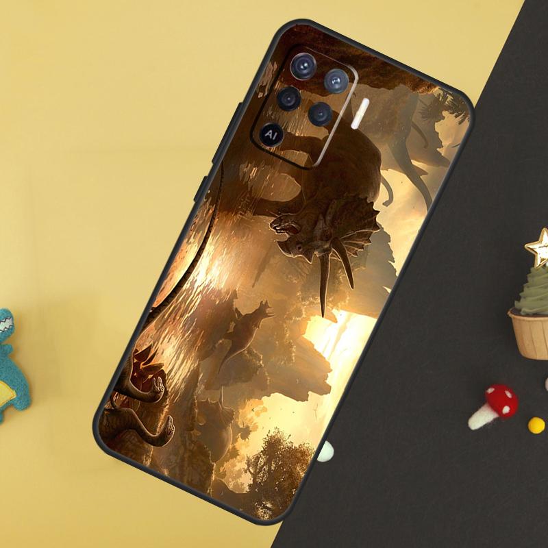 Dinosaur Case For Oppo A60 A80 A40 A15 A16 A17 A57 A94 A74 A54 A76 A96 A18 A38 A58 A78 A98 A5 A6 Pro