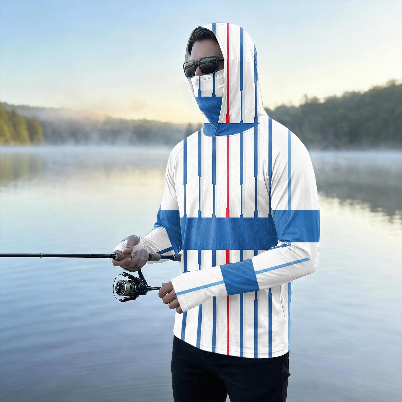 Men s Casual Striped Print Hooded Long Sleeve Outdoor Top S