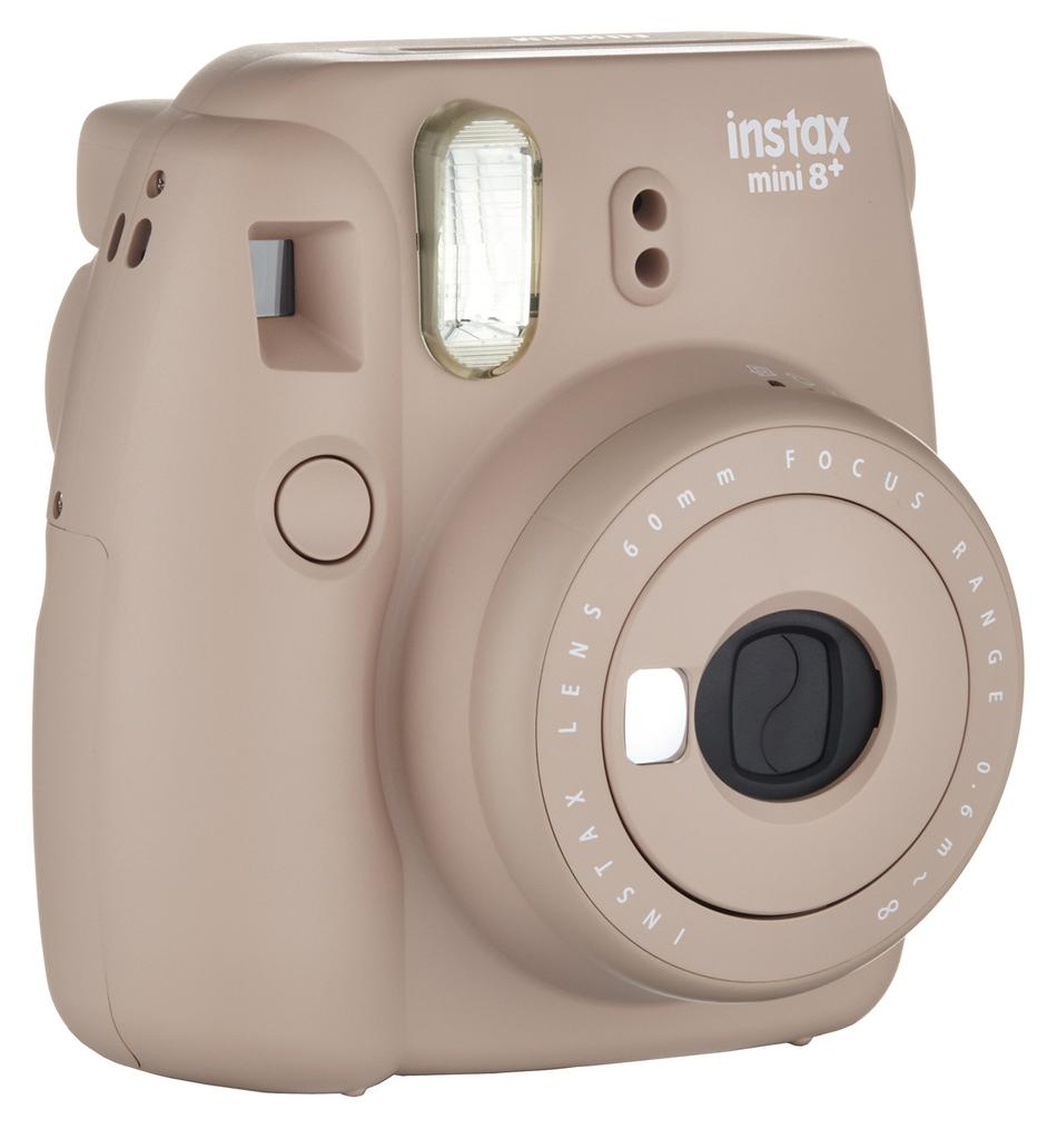 Fujifilm Instantní fotoaparát instax mini8 plus s objektivem pro přiblížení a originálním popruhem na ruku Cocoa INS MINI 8P COCOA