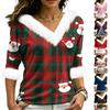 Women's Christmas V-Neck Top Elegant Cut for Party Date and Casual Wear