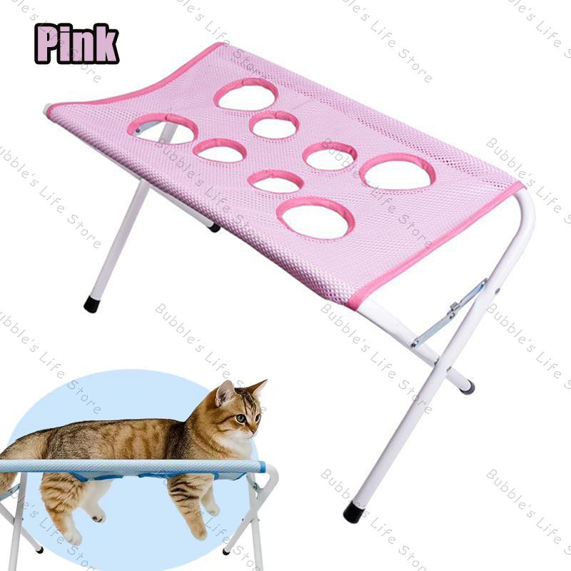 Pet Grooming Rack Pet Bath Stand Mesh Bathing Station Foldable Metal Structure With Surface & Strap For Pet Washing Maintenance
