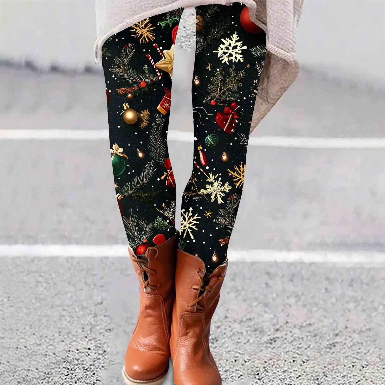 

Женские брюки с рождественским принтом, эластичные, мягкие, повседневные, домашние, спальные брюки XXXL золотой