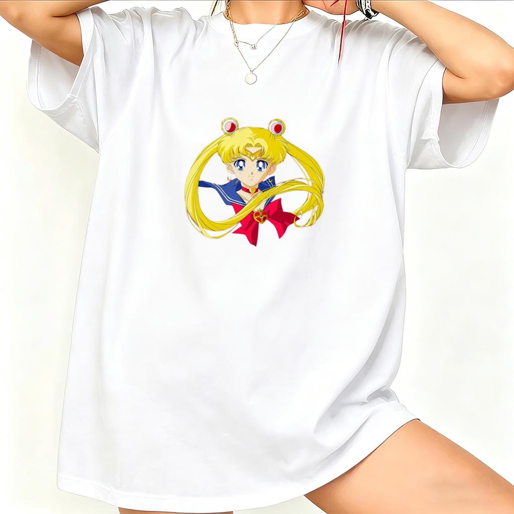 Sailor Moon Retro 90s Anime Graphic T Shirt Summer Cotton Unisex Unisex Tee Streetwear Casual Trend Short Sleeve Couple Hip Hop Top