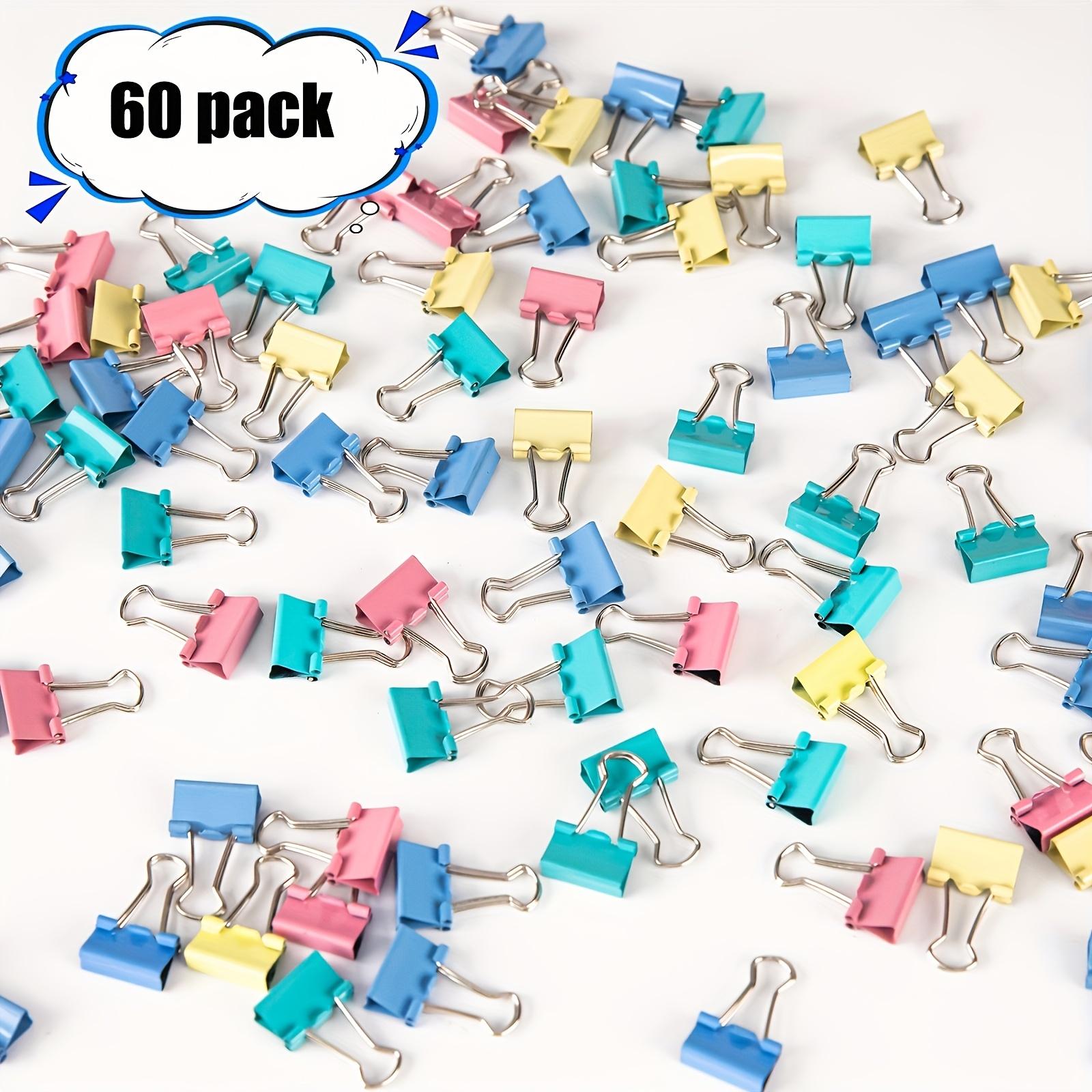 

Set of 60 Small Binder Clips in Various Colors, Measuring 15Mm (5/8 Inch), Ideal for Office, School, Or for Home Use