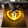 Leeds Crest Design Printed Office Carpet Chair Cushion  Entryway Rug, Rugs for Living Room, Bedroom Christmas gifts
