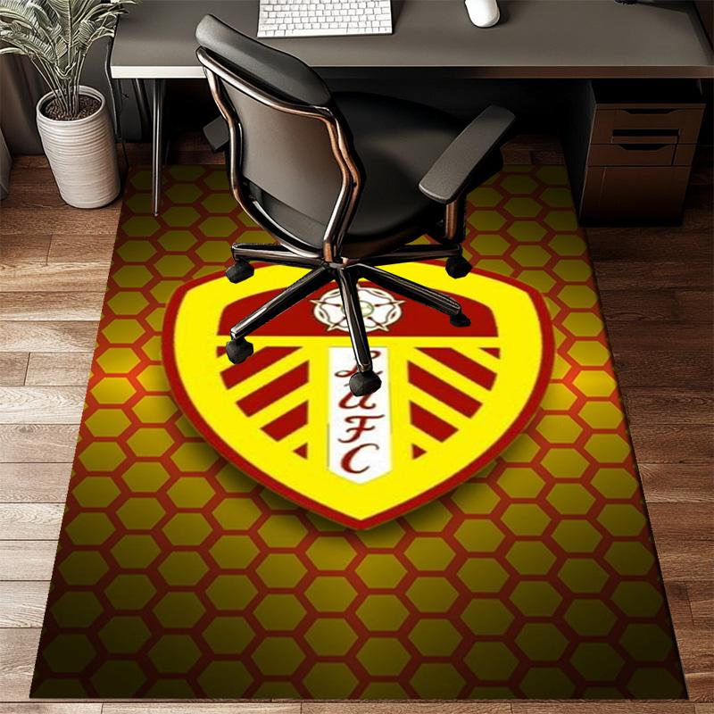 Leeds Crest Design Printed Office Carpet Chair Cushion Entryway Rug, Rugs for Living Room, Bedroom Christmas gifts