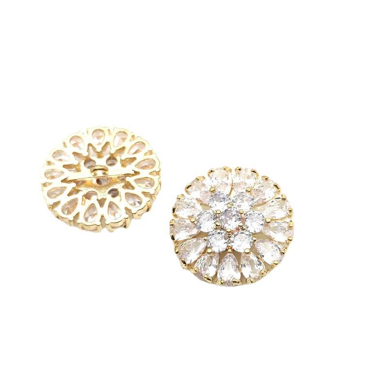 5pcs Luxury Crystal Small Buttons for Clothing, Cubic Zircon Shank, Decorative CZ Sewing Buttons for Shirt Cuff Link
