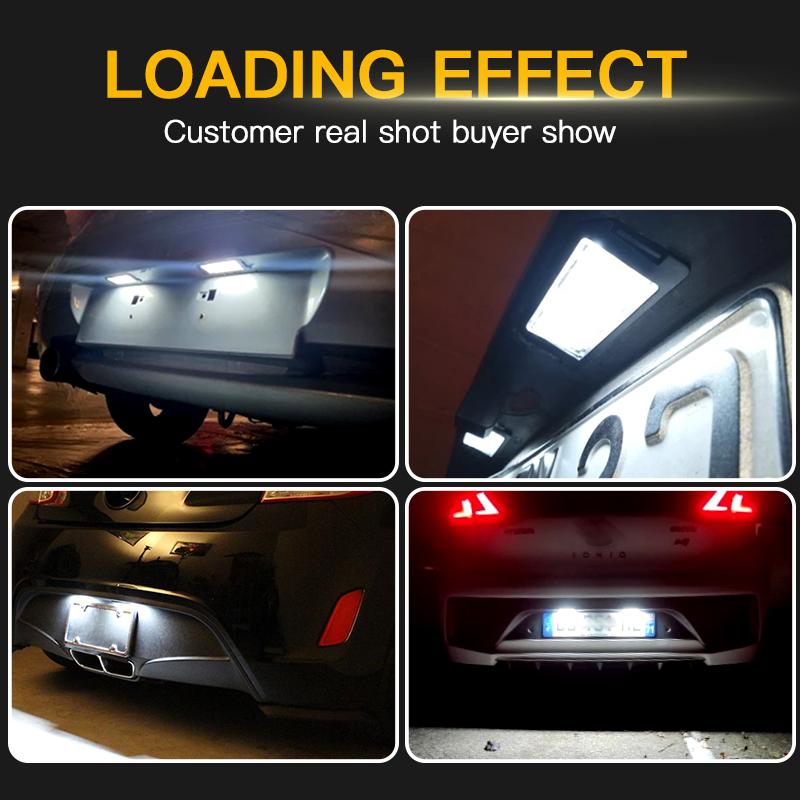 2PCS 12V 6000K Super Brght LED License Plate Light For Hyundai Coupe GK 2002-2009 tiburon coupes III F/L2 2001-2008
