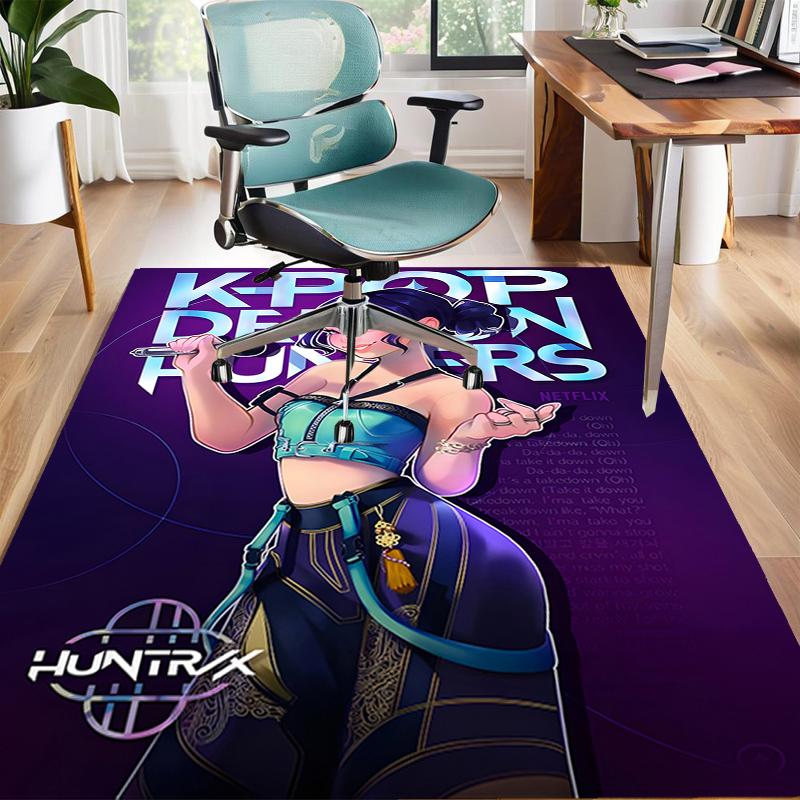 1pc KPop Demon Hunters30 Design Area Rug - Non-Slip, Soft & Cozy Floor Mat for Living Room, Bedroom, Office - Indoor/Outdoor Decorative Carpet