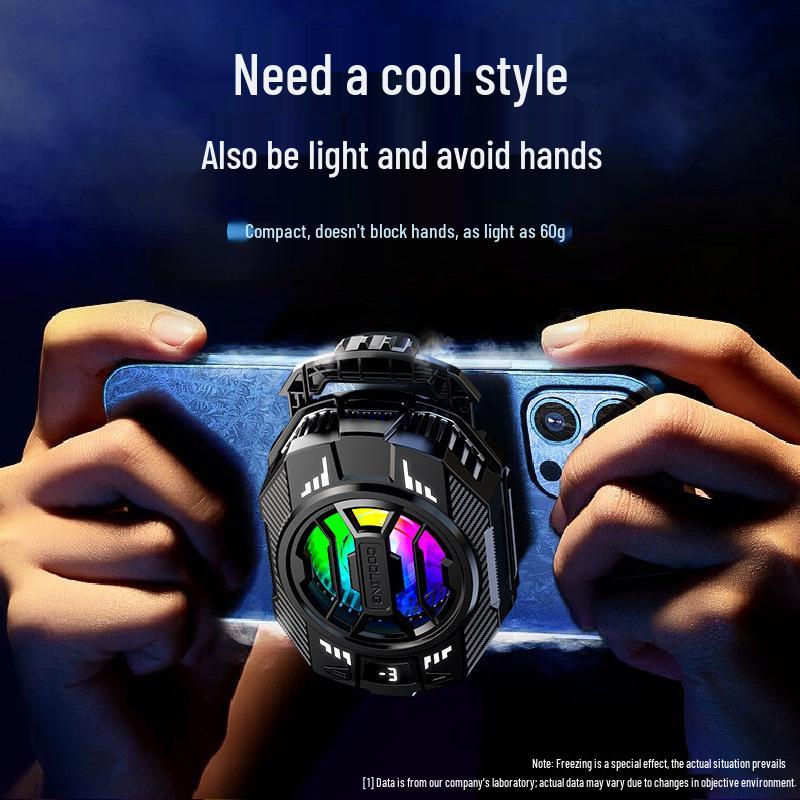 S28 RGB Phone Cooler: Three-Speed Ice-Cooling Dual-Core Clip with Digital Display for Live Streaming.