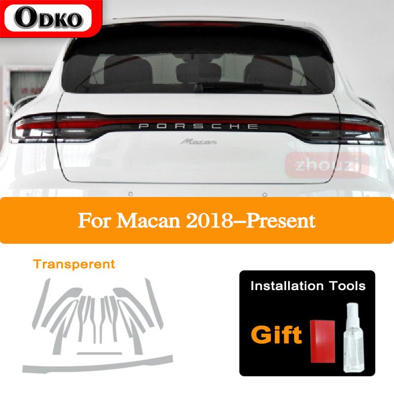 Per Porsche Macan 2018 Faro Auto Tinta Nero Pellicola Protettiva Vinile Fanale Posteriore Trasparente TPU Adesivo Accessori