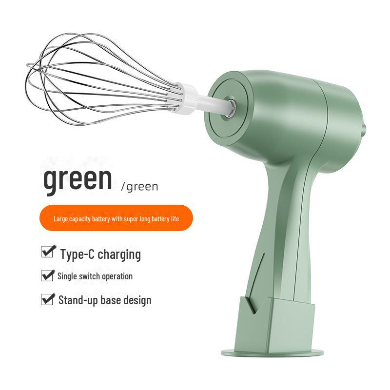 

Мини электрический ручной венчик для взбивания яиц для выпечки и крема single head зелёный