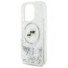 Karl Lagerfeld Klhmp16Llgkcsgh Iphone 16 Pro 6.3 Hardcase Transparent Liquid Glitter Karl&Choupette Head Magsafe