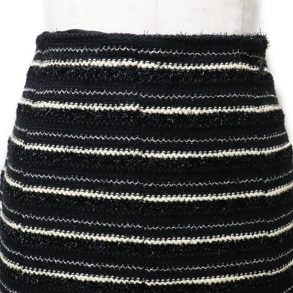 CHANEL flare skirt skirt P19873V11554 black tweed Women Used