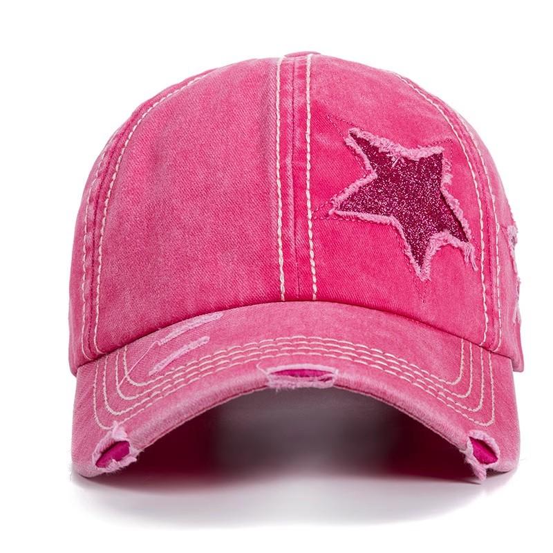 Retro Y2K Star Washed Denim Hole Star Baseball Cap Snapback Hats Autumn Fishing Hat Men Women Caps Casquette Hats Gorras