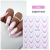 Minimalist Waterproof French Gradient Nail Art Stickers - Self-Adhesive & DIY