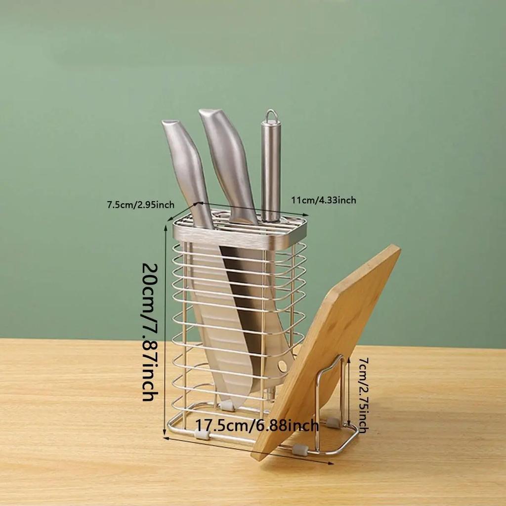 1ks Držák na nože, Multifunkční držák na nože na pracovní desku s držákem na krájecí prkénko