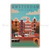 Amsterdam Holland Reiseplakat Metallschild Plakatdruck Kino Wand Vintage Garage Blechschild Plakat