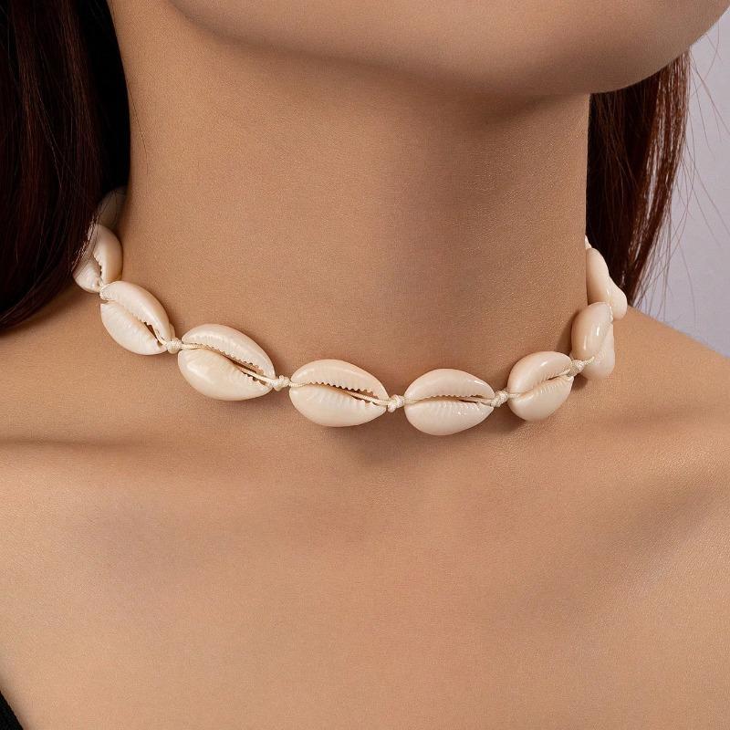 Halskette Muschel Gewebte Halskette Hawaiianischer Strandwind Urlaub Handgefertigt Kragen Kette