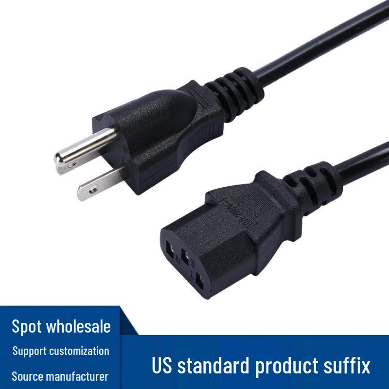 US Three-Prong Clover Leaf Power Cord for Monitor/Printer AC Adapter