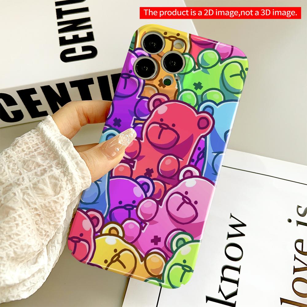 Rainbow Bear Pattern Phone Case All inclusive film hard phone case, compatible with iPhone 18 Pro Max 17 16 15 14 13 12 11