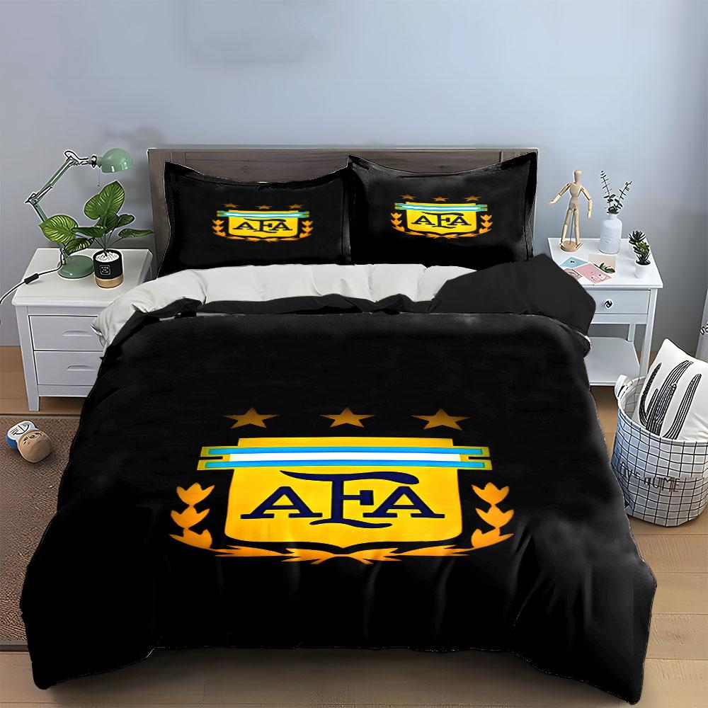 Yellow emblem with stars. Bedding sets Duvet cover sets Duvet covers Pillowcases(1* Duvet Cover 2* Pillowcases without duvet insert)
