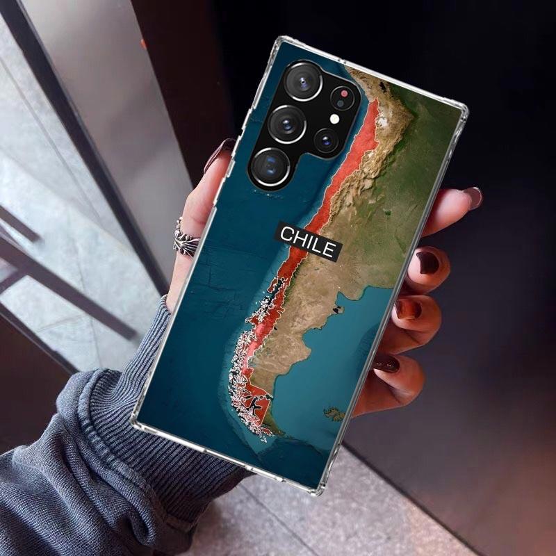 Chile Flag Phone Case For Samsung Galaxy S23 S24 S25 Edge S26 Ultra S22 + S21 Plus S20 FE Cover Silicone Print Shell Galaxy S23
