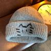 Embroidered Kitten Knit Beanies Wool Printing Knit Cap Retro Cute Cat Knitted Hat  Outdoor