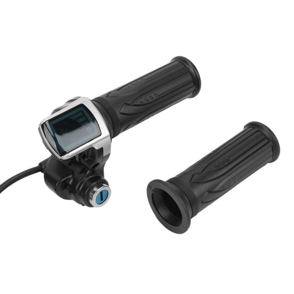 LCD Display 48V Half Twist Throttle LED Indicator Handle Grips  Electric Bike