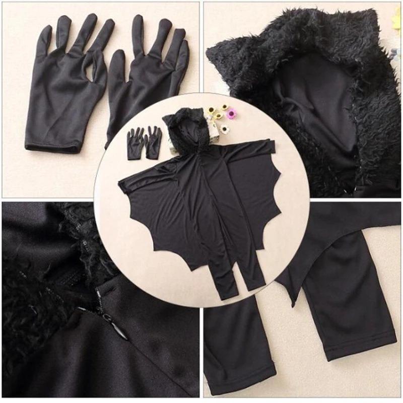 Halloween Kinder Vampir Fledermaus Cosplay Junge Mädchen Anime Supech Kapuzen Party Anzug