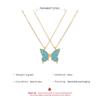 Split Butterfly Pendant Necklace Set Pink Enamel Matching Butterfly Necklaces for Best Friends