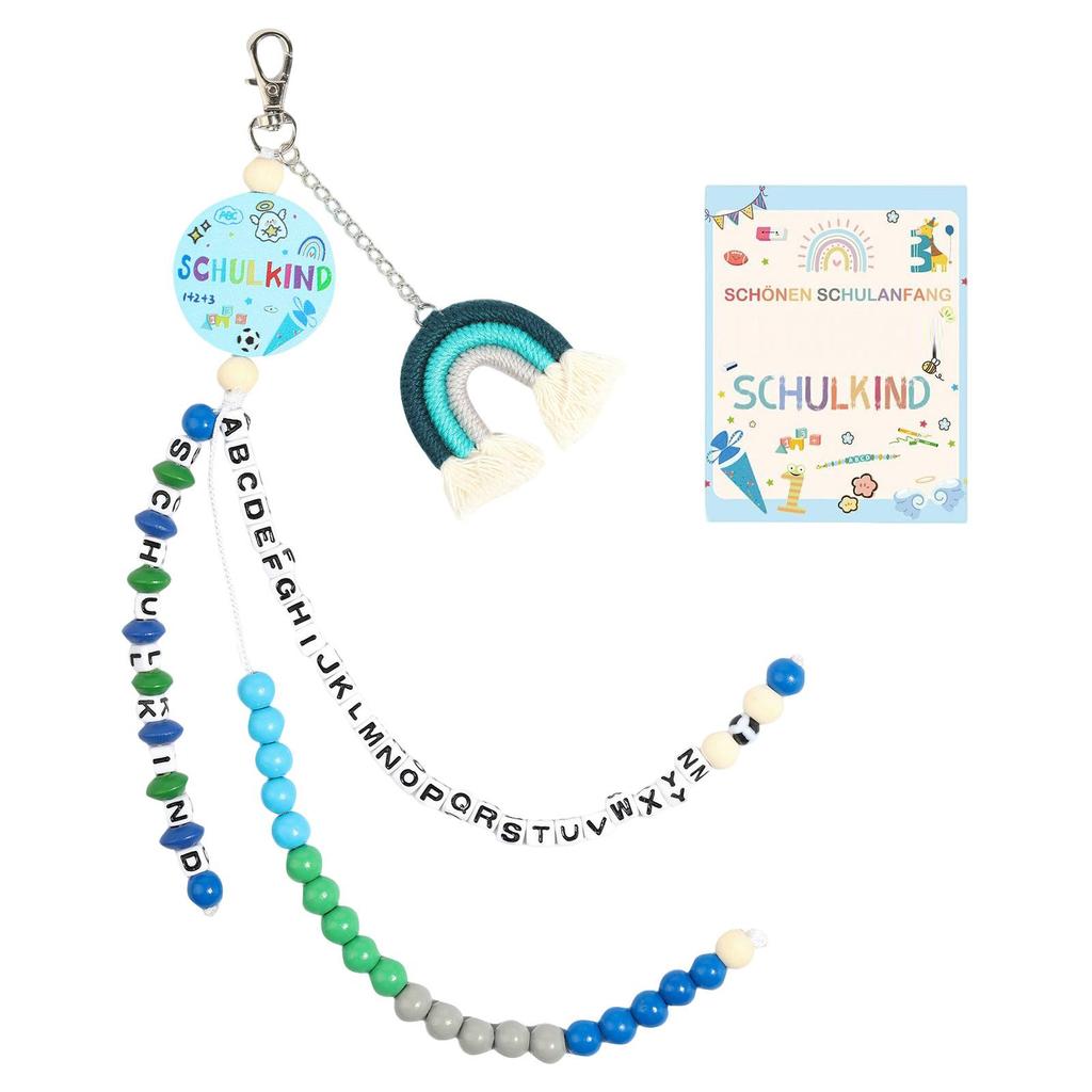 Beaded Keychain, Woven Tassel Pendant Bag, Letter Keychain, Back-to-school Gift