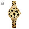 SK Quartz Women's Watch - Gold Leopard Print, Waterproof, Personalized Niche Shenzhen Design.