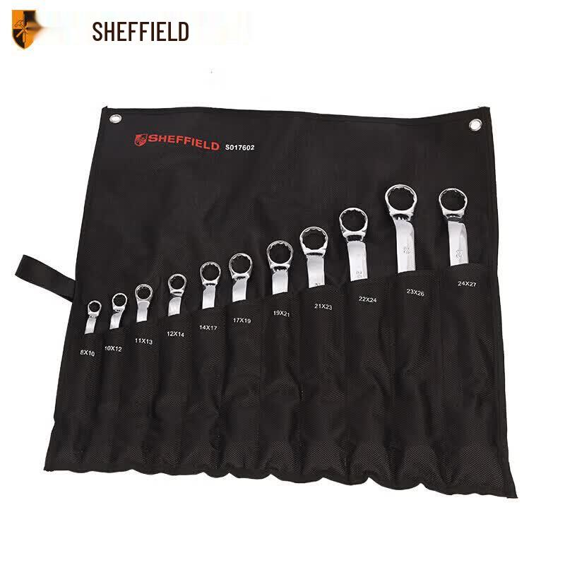 SHEFFIELD S017602 11-Piece Chrome Vanadium Double Ring Wrench Set