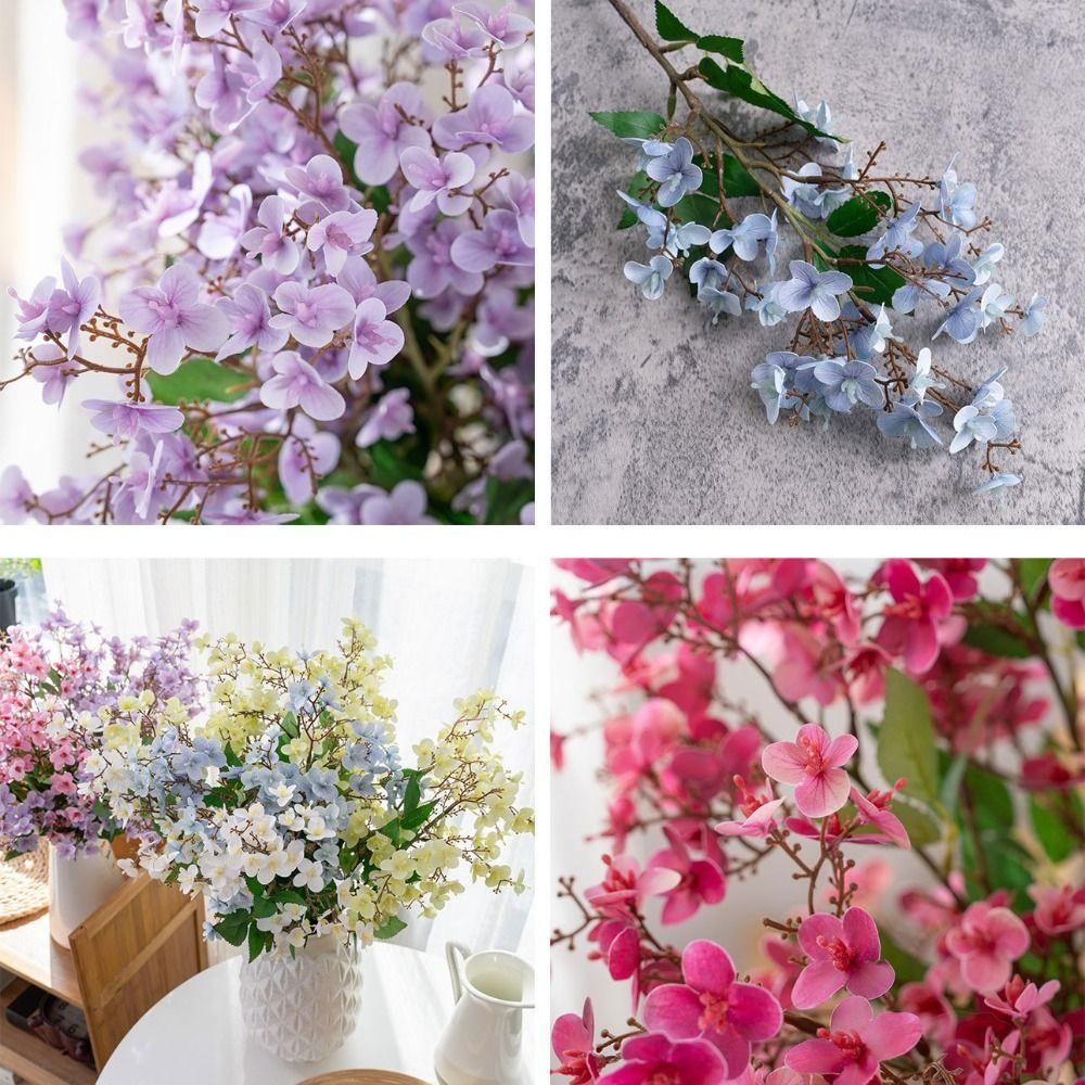 Small Branch Artificial Flower Branch Peach Blossom Floral Arrangement Supplies  Home Decor