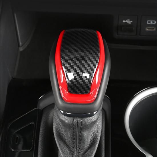 Red&Carbon fiber Car Gear Shift Knob Cover Trim For Toyota RAV4 -