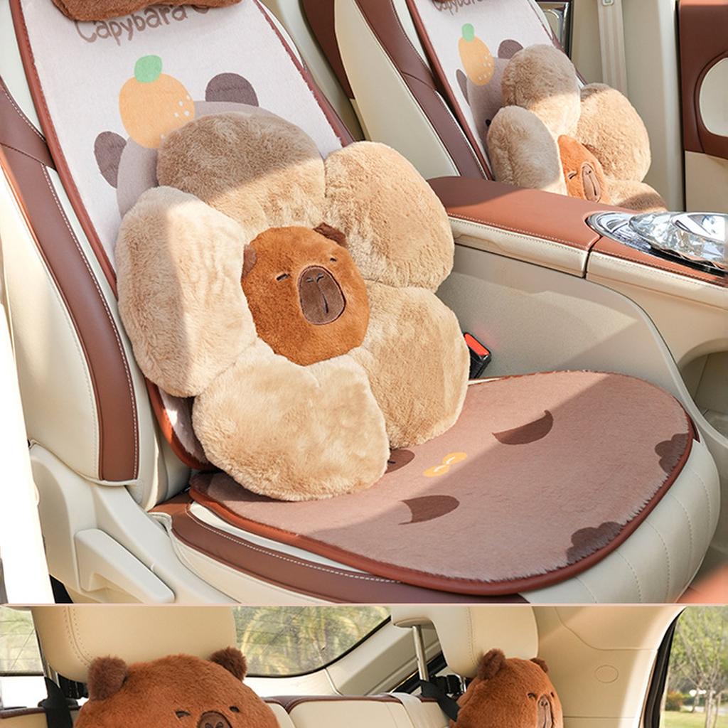 Car Headrest Cushion, Comfortable Plush Cartoon Design,  Car Headrest,  and Cute Car Lumbar Support